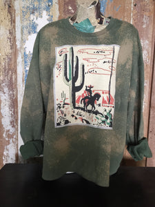 Cactus distressed sweatshirt